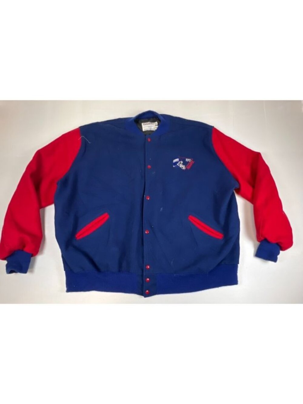 Vintage DeLong New York Giants NFL Bomber Jacket Men 4X Extra Long Blue Red